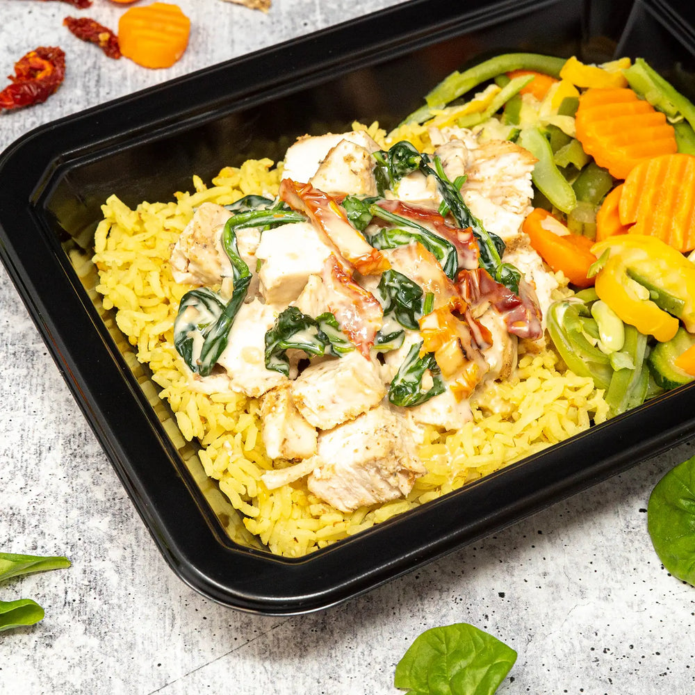 Tuscan Style Chicken with Saffron Rice & Vegetables