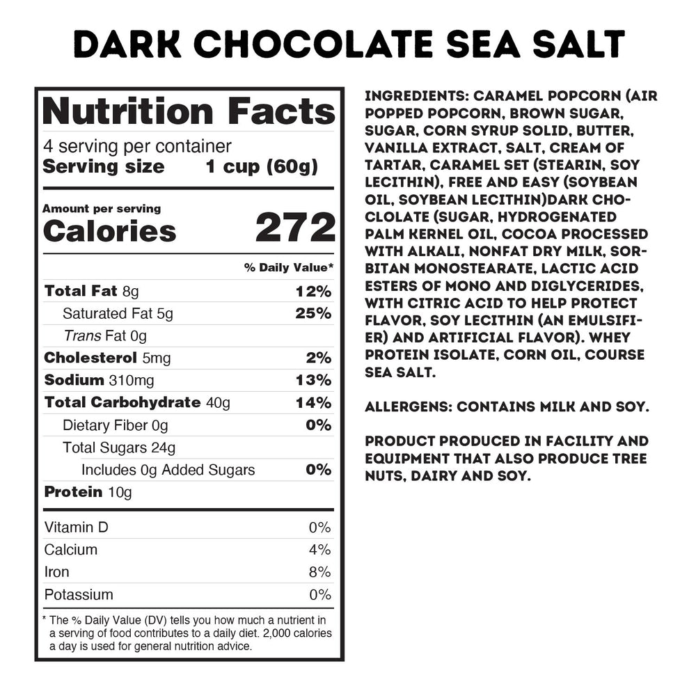 Personal Size | Dark Chocolate Sea Salt Protein Popcorn