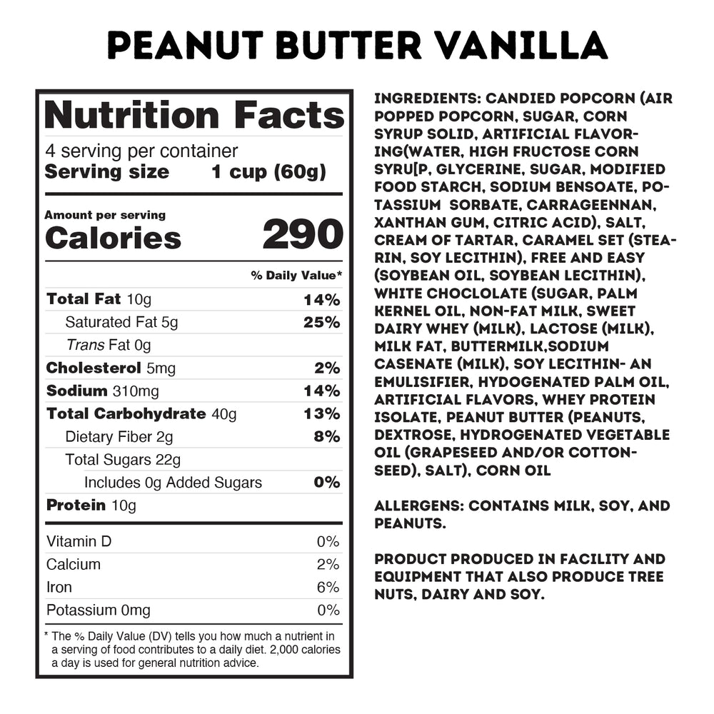 Peanut Butter Vanilla Protein Popcorn