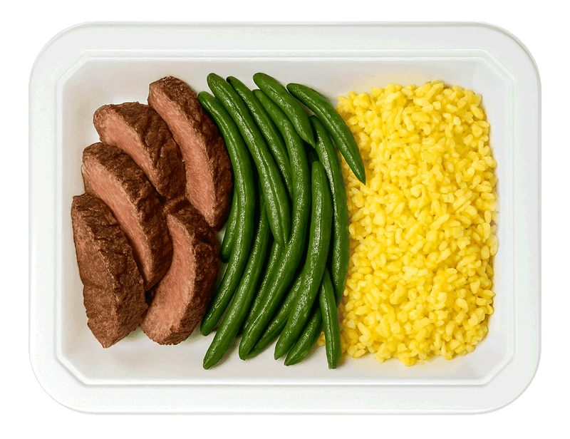 Beef Medallions, Saffron Rice & Green Beans