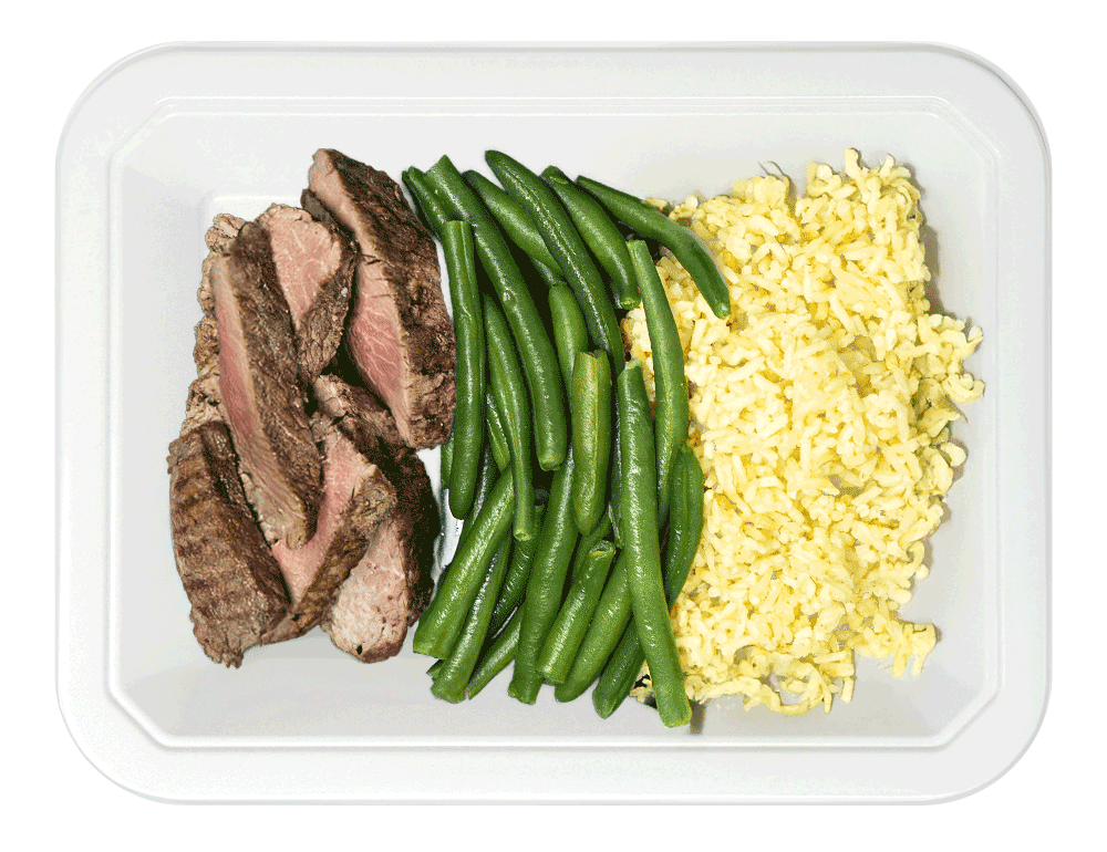 Beef Medallions, Saffron Rice & Green Beans