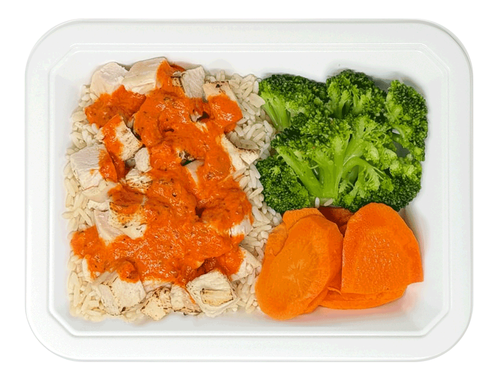 Red Pepper Chicken, Rice & Vegetables