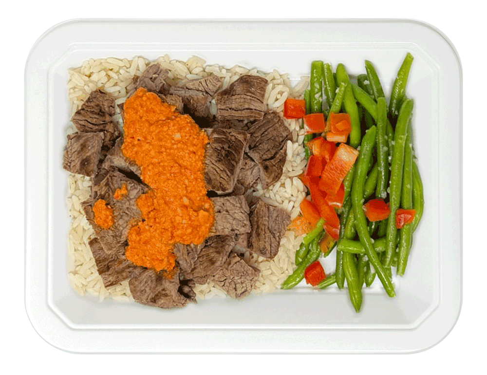 Romesco Steak, Rice & Green Beans