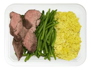 Beef Medallions, Saffron Rice & Green Beans