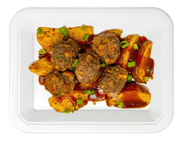 Cowboy Meatballs and Potatoes