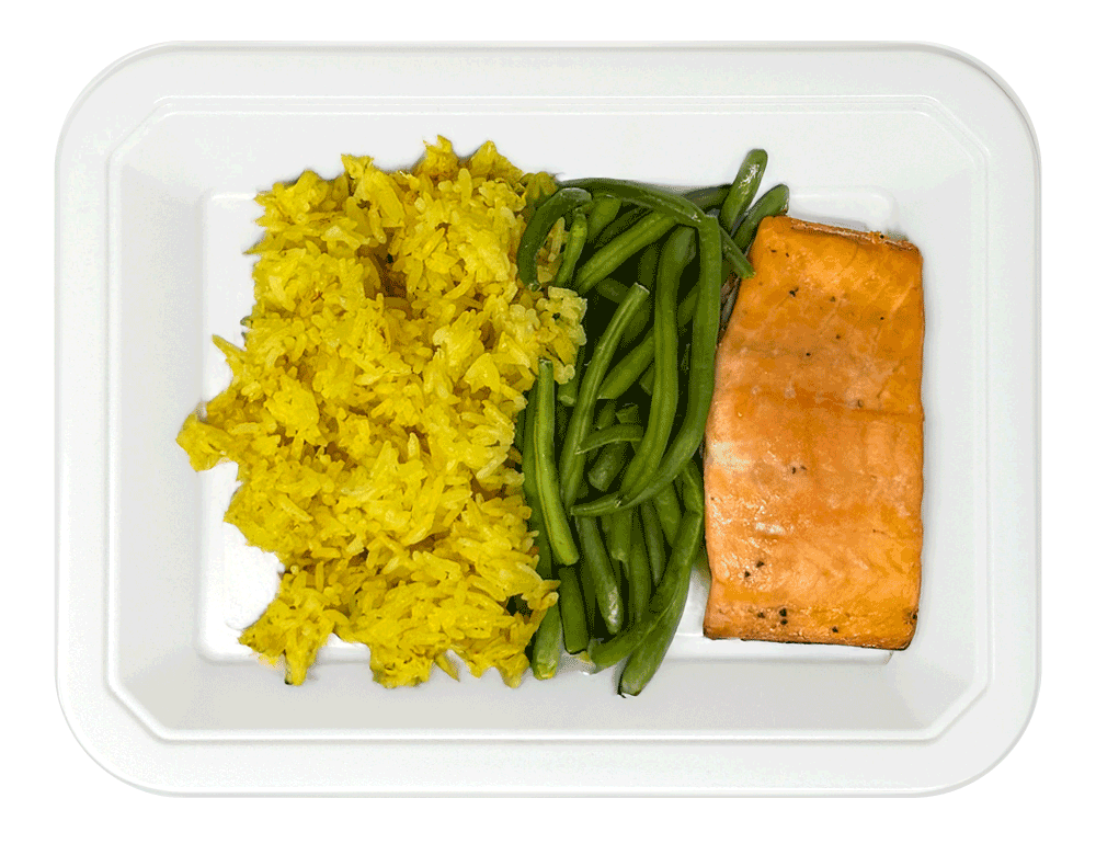 Salmon, Saffron Rice & Green Beans