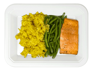 Salmon, Saffron Rice & Green Beans