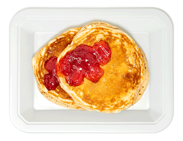 White Chocolate Strawberry Protein Pancakes