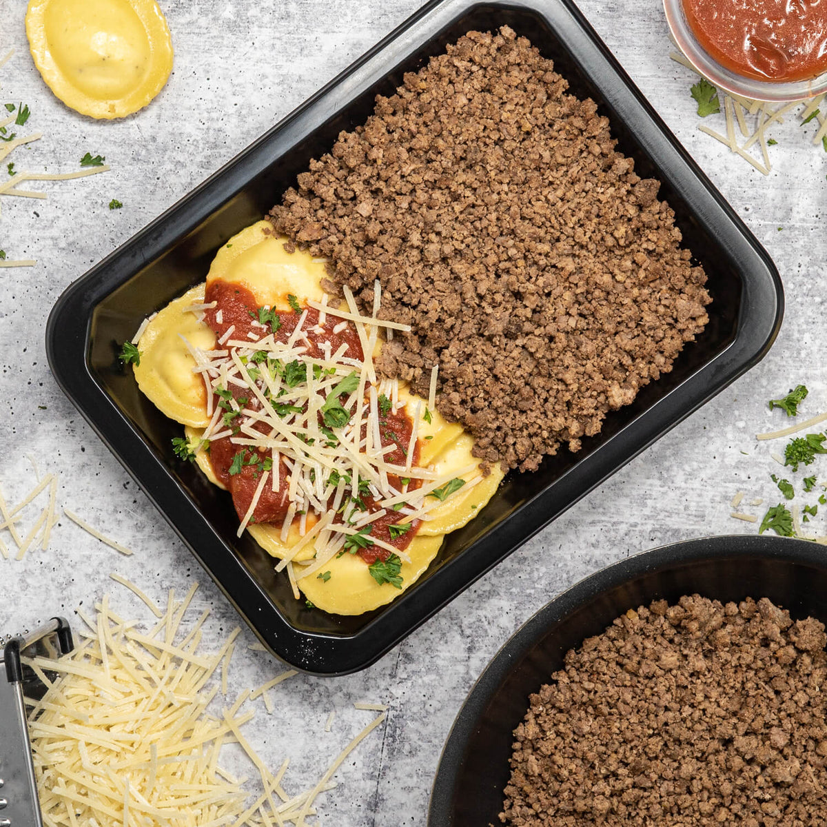 Ground Bison & Cheesy Ravioli - BOX – ICON Meals