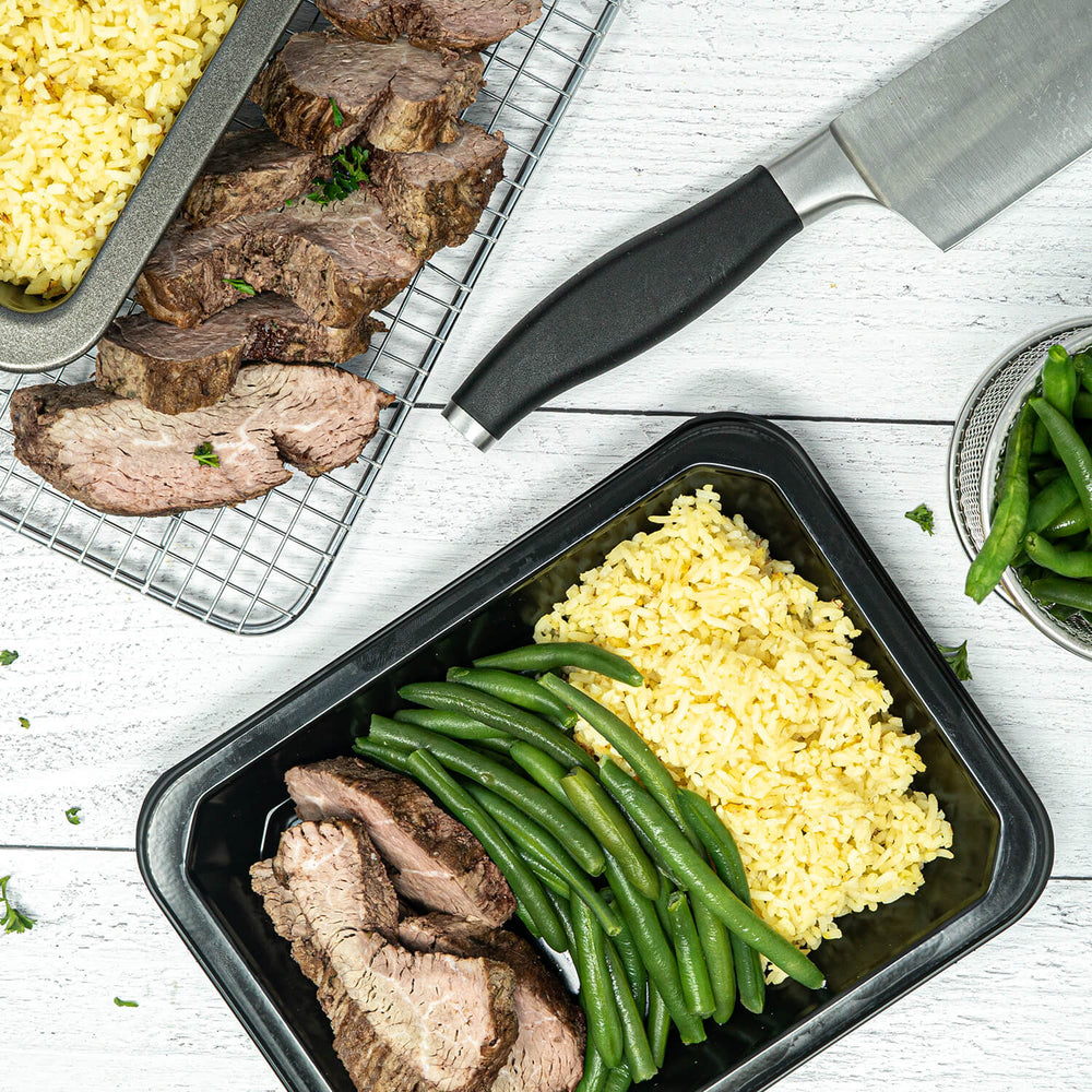
            
                Load image into Gallery viewer, Beef Medallions, Saffron Rice &amp;amp; Green Beans
            
        