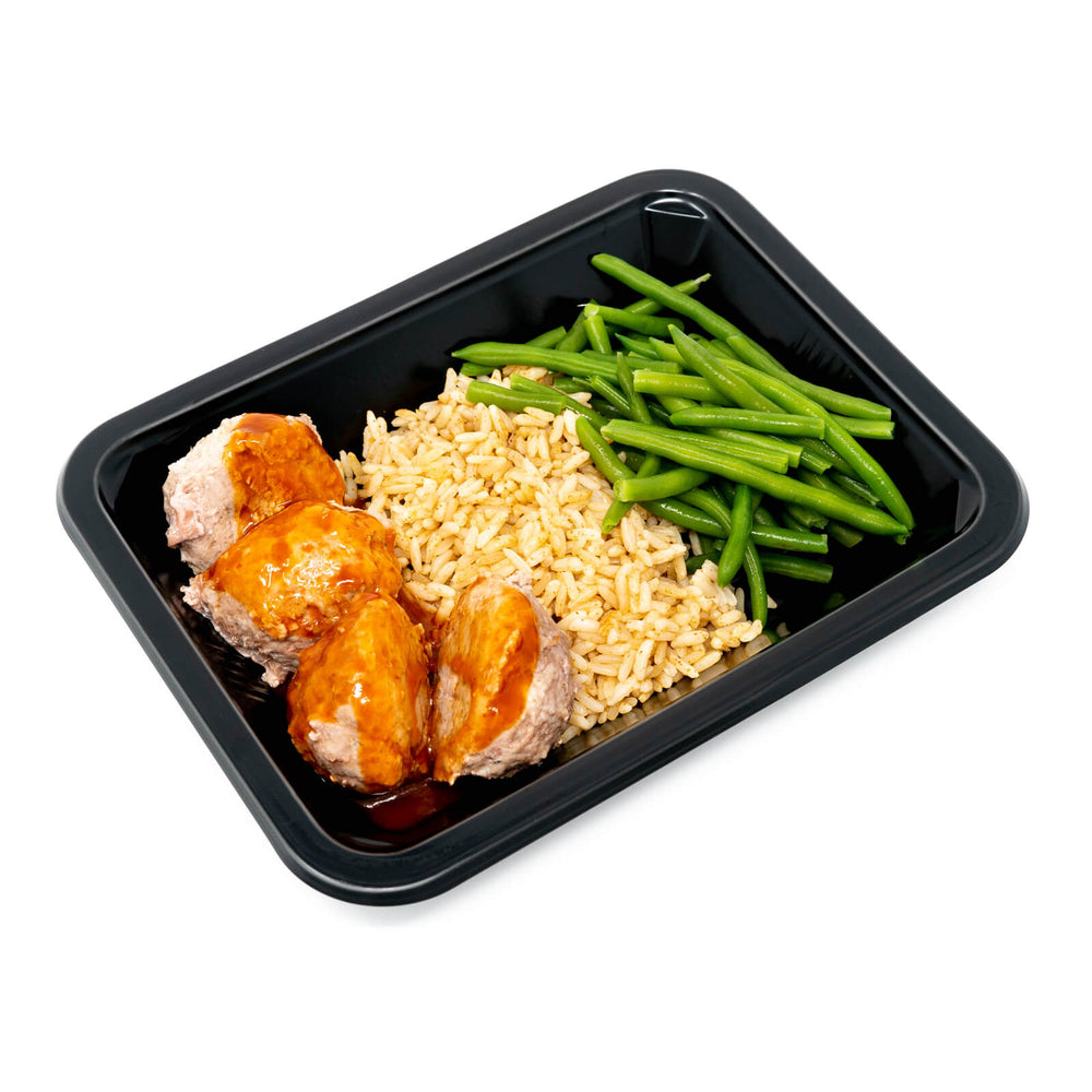 Turkey Meatballs, Spanish Rice & Green Beans