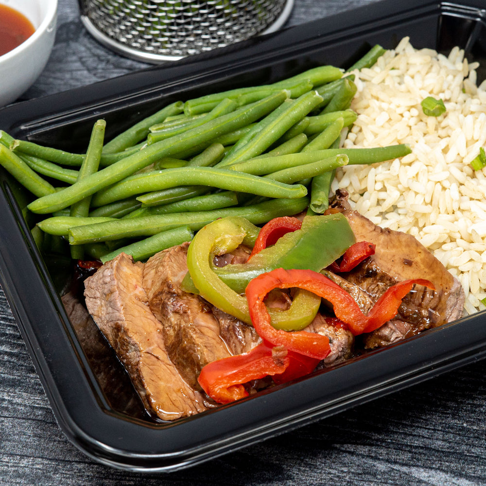 Zesty Orange Beef, Ginger Rice & Veggies